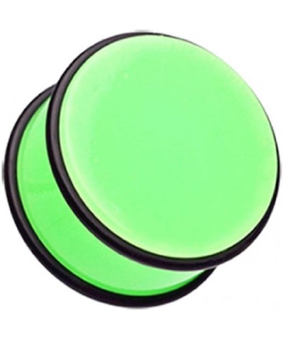 Neon Colored Acrylic No Flare Ear Gauge Plug 0 GA (8mm), Green $8.15 Body Jewelry