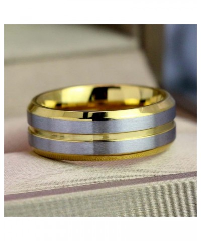 His and Hers Couples Rings Women 10K Yellow Gold Filled Cz Bridal Sets Men Tungsten Carbide Wedding Band Wedding Ring Set wom...