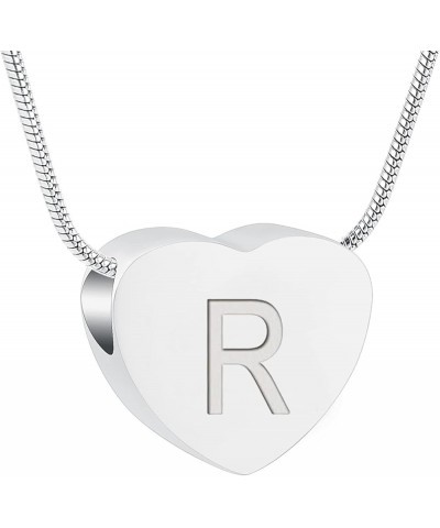 26 letters Silver Tiny Love Heart Initial Letter Urn Necklaces Personalized Alphabet Letter Urn Pendant Cremation Jewelry for...