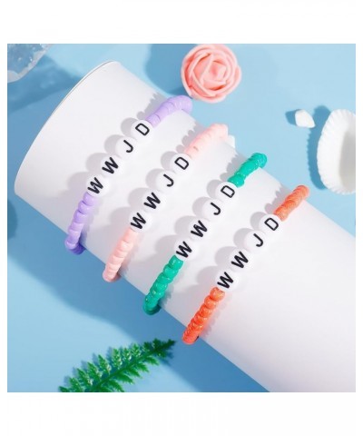 Pink WWJD Bracelets for Teen Girls Women Summer Adjustable What Would Jesus Do Beaded Bracelets Pack Colorful $8.39 Bracelets