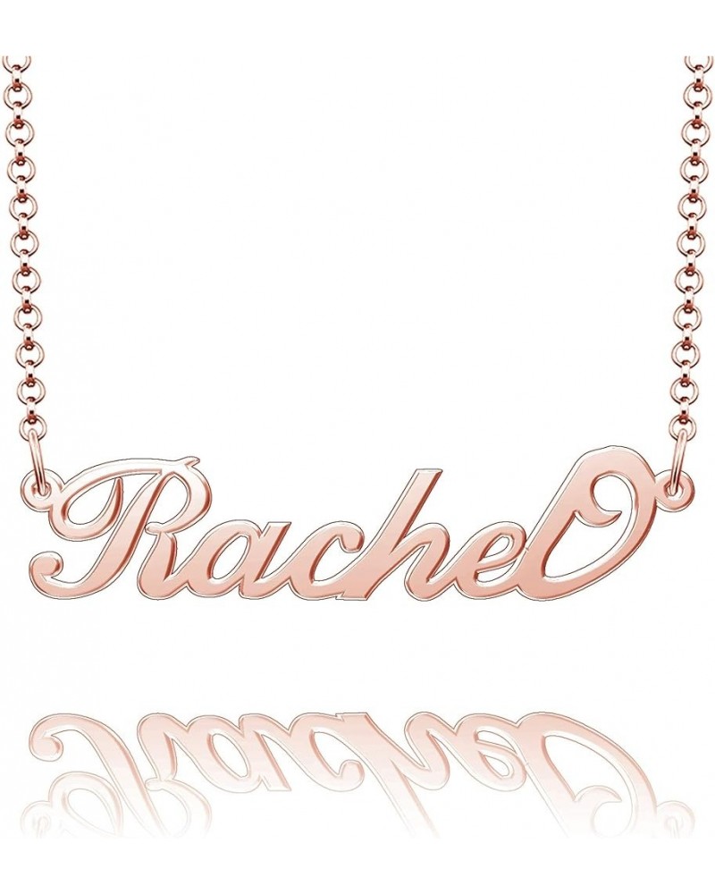 Name Necklace Personalized Gold Custom Name Plate Necklace Sterling Silver Rachel-Rose Gold $19.37 Necklaces