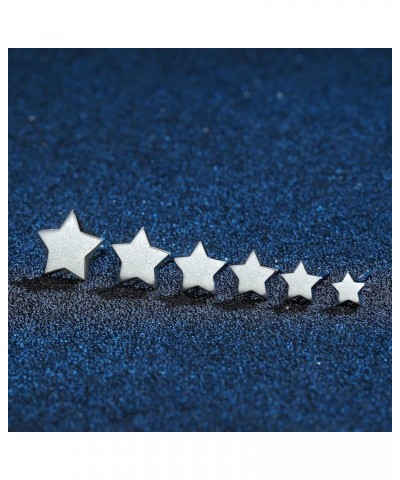 925 Sterling Silver Star Stud Earrings 5mm-10mm Options, Stars Studs Brushed Finish Design Hypoallergenic Jewelry 6mm $8.75 E...