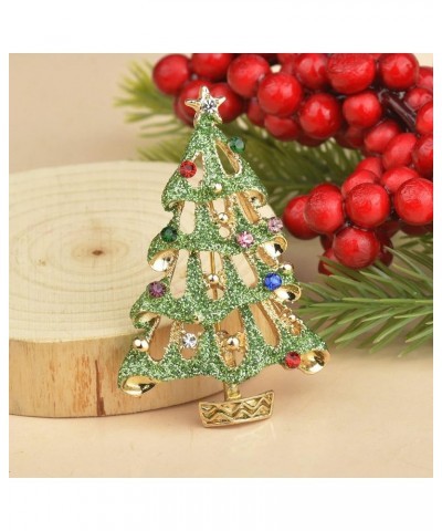 Christmas Tree Brooch Pin for Women Girls Crystal Rhinestone Enamel Pearl Brooches and Pins Vintage Christmas Brooch Pins Fas...