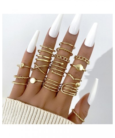 Gold Stackable Rings for Women Non Tarnish Cute Rings for Teen Girls Trendy Stuff Boho Moon Star Butterfly Rings Stacking Knu...