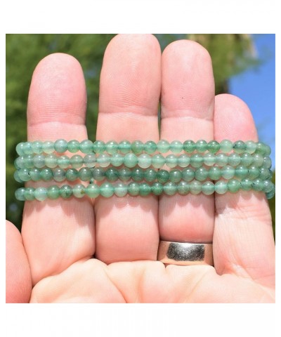 Charged Premium Natural Crystal 4mm Bead Bracelet + Moroccan Selenite Charging Crystal Green Aventurine $10.79 Bracelets