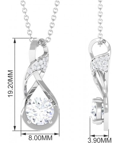 Moissanite Infinity Minimal Pendant Necklace for Her, Birthday Jewelry for Girlfriend 18K White Gold $88.20 Necklaces