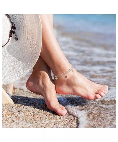 Ankle Bracelets for Women 925 Sterling Silver Anklet Animals/Ladybug/Clover/Hat/Wave Double Layer Anklet Adjustable 9 to 10 I...