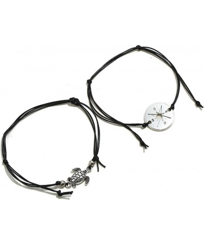 2-piece Anklets Foot Accessories Retro Simple Turtle Compass Shape Anklet Women GIrls Jewelry Blue $4.97 Anklets