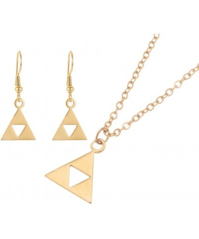 Antique Gold Plated Metal Leather Chain Zelda Pendant Necklace SET gold $11.12 Necklaces