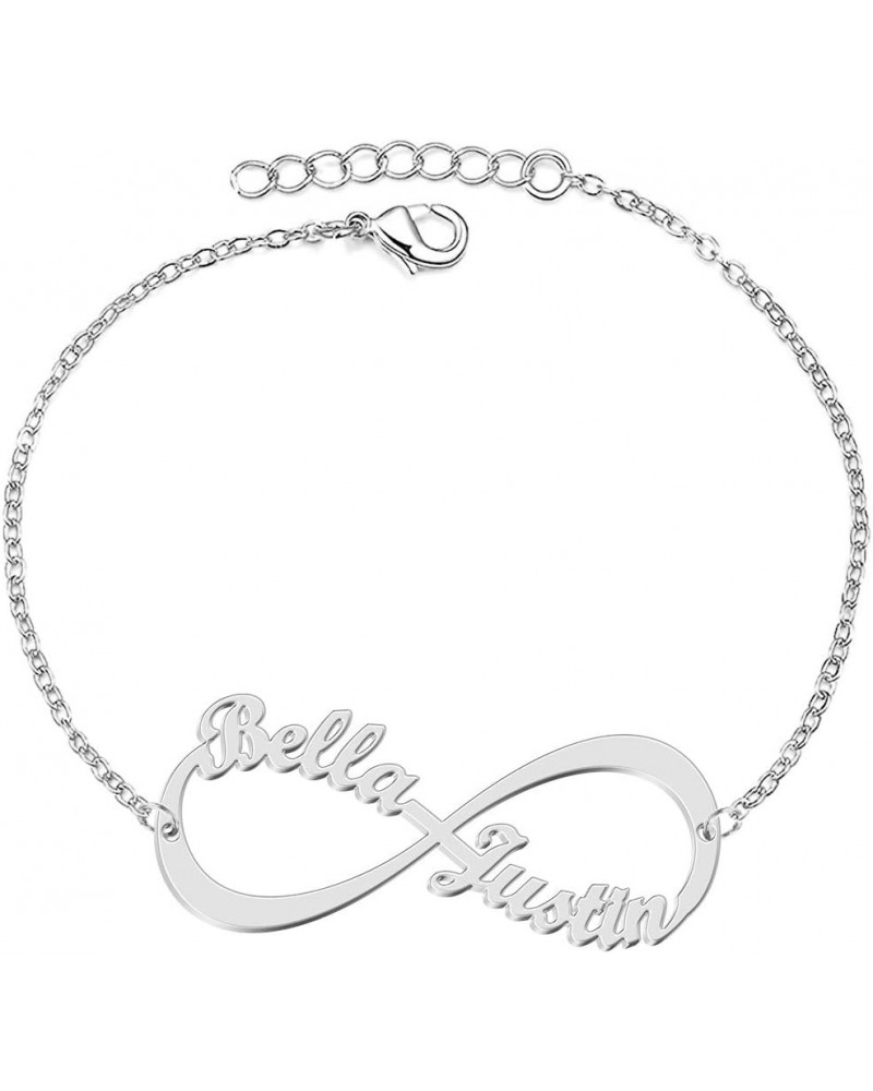 Custom Sterling Silver Infinity Names Bracelet Anklet Charm Personalized Dainty classic Anklet for Women Girls 18k rose gold ...