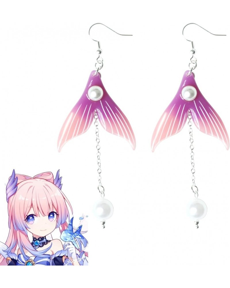 Genshin Impact Earrings - Venti's Cecilia Flower & Kokomi Mermaid Earrings Ideal for Women Girls Daily Wear | Anime Cosplay J...