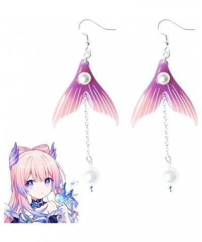 Genshin Impact Earrings - Venti's Cecilia Flower & Kokomi Mermaid Earrings Ideal for Women Girls Daily Wear | Anime Cosplay J...