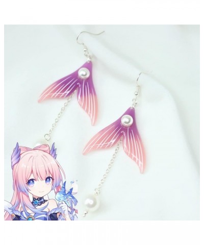 Genshin Impact Earrings - Venti's Cecilia Flower & Kokomi Mermaid Earrings Ideal for Women Girls Daily Wear | Anime Cosplay J...