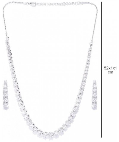 Women's American Diamond Silver Plated Ethnic Jewellery Set Style2 $23.38 Jewelry Sets