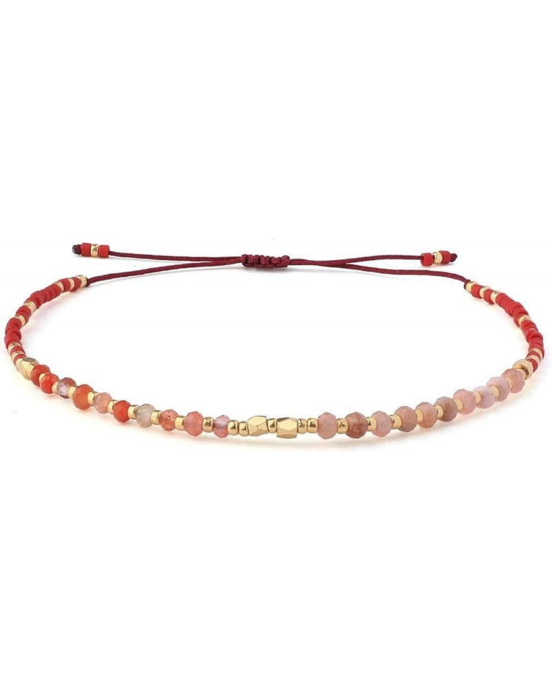 Colorful Seed Bead Friendship Bracelets Handmade New Summer Strand Bracelets Bangles for Women/Girls Red 27C $7.65 Bracelets