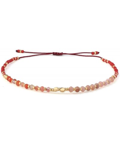 Colorful Seed Bead Friendship Bracelets Handmade New Summer Strand Bracelets Bangles for Women/Girls Red 27C $7.65 Bracelets