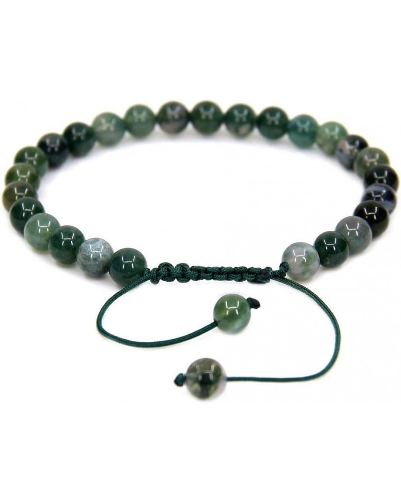 Handmade Gemstone 6mm Round Beads Adjustable Braided Macrame Tassels Chakra Reiki Bracelets 7-9 inch Unisex Moss Agate $6.00 ...