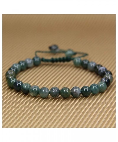 Handmade Gemstone 6mm Round Beads Adjustable Braided Macrame Tassels Chakra Reiki Bracelets 7-9 inch Unisex Moss Agate $6.00 ...