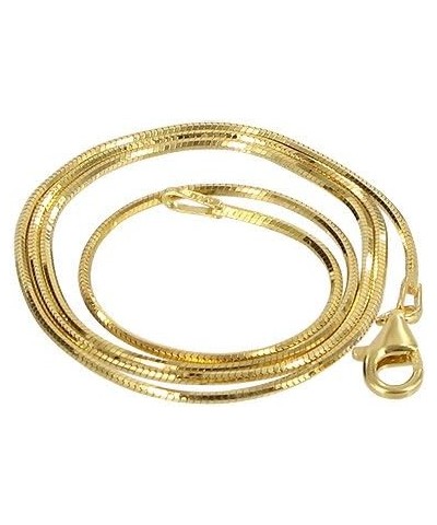 14k Gold over Italian Sterling Silver Vermeil 1mm Snake Chain Diamond-Cut Necklace 22 Inch $15.07 Others