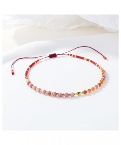 Colorful Seed Bead Friendship Bracelets Handmade New Summer Strand Bracelets Bangles for Women/Girls Red 27C $7.65 Bracelets