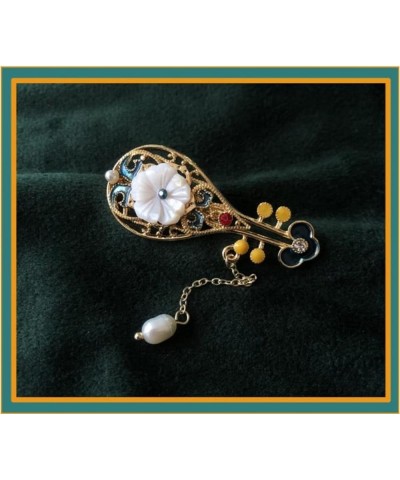 Lute Instruments Pin Brooch Flower Pearl Pipa Handmade Brooch Chinese Musical Instruments Lapel Pin For Women Girls for Cloth...