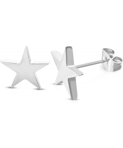 Stainless Steel Shining Shooting Star Stud Post Earrings Silver (7 MM) $7.79 Earrings