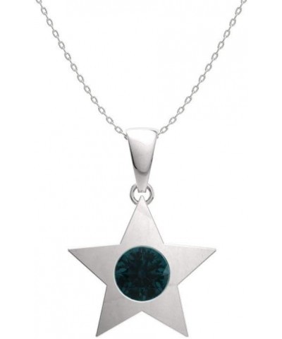 Natural and Certified Diamond and Gemstone Star Necklace in 14k White Gold | 0.23 Carat Pendant with Chain blue-diamond $162....