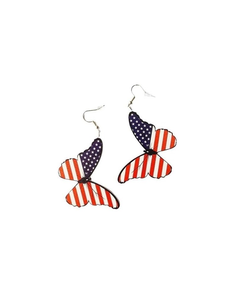 Red White Blue Patriotic Dangle Drop Earrings Butterfly Cake Sunflower Goblin Funny Acrylic Earrings 4th of July Independence...