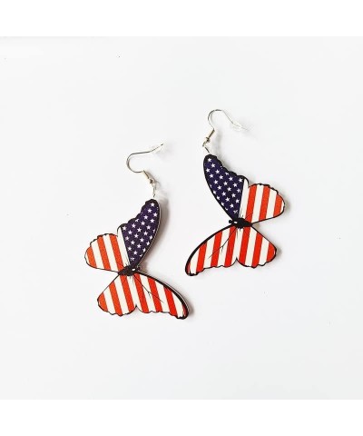 Red White Blue Patriotic Dangle Drop Earrings Butterfly Cake Sunflower Goblin Funny Acrylic Earrings 4th of July Independence...