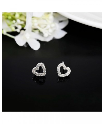 925 Sterling Silver Stud Earrings for Women, Heart Shaped Earrings Jewelry Gifts for Women, 5A Cubic Zirconia Stud Earrings, ...