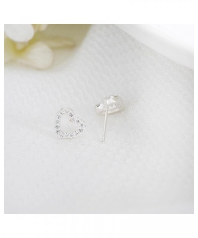 925 Sterling Silver Stud Earrings for Women, Heart Shaped Earrings Jewelry Gifts for Women, 5A Cubic Zirconia Stud Earrings, ...