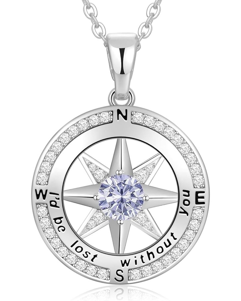 Christmas Gifts for Women Wife Girlfriend Compass Birthstone Necklace S925 Jewelry Gifts for Her Wife Gilrfriend Mom Daughter...