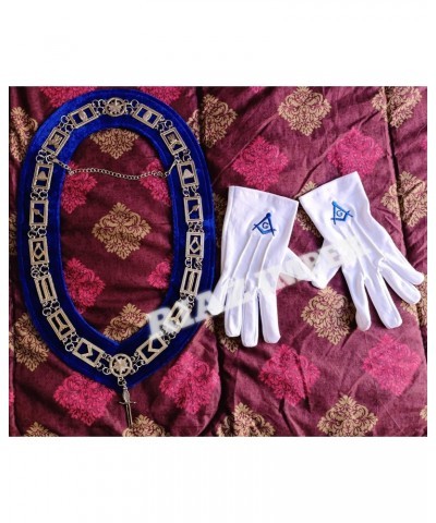 MASONIC BLUE LODGE OFFICER TYLER APRON SILVER CHAIN COLLAR AND JEWEL $33.00 Necklaces