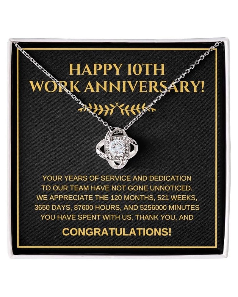 Work Anniversary Necklace Silver Plated Love Knot Mahogany - For Your Exceptional Mentorship - Employee Apprecitation Celebra...