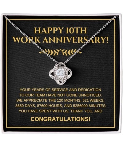 Work Anniversary Necklace Silver Plated Love Knot Mahogany - For Your Exceptional Mentorship - Employee Apprecitation Celebra...