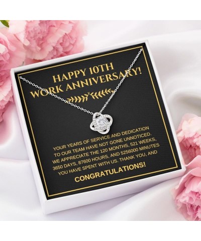 Work Anniversary Necklace Silver Plated Love Knot Mahogany - For Your Exceptional Mentorship - Employee Apprecitation Celebra...