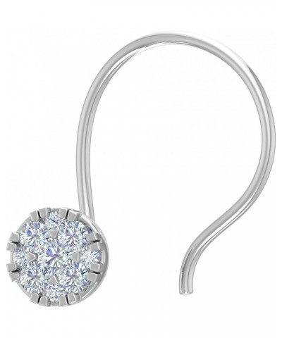 0.07 Carat Diamond Round Shaped Nose Pin in 14K Gold - IGI Certified White Gold $40.00 Body Jewelry