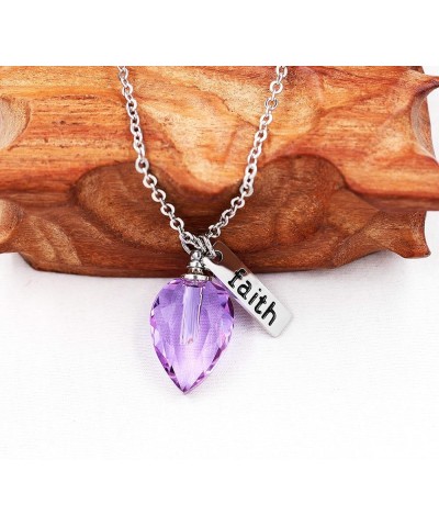 Keepsake Cremation Urn Ash Necklace Faith Pendant Mustard Seed in Teardrop-Shaped Openable Bottle Y796 Purple $6.72 Necklaces