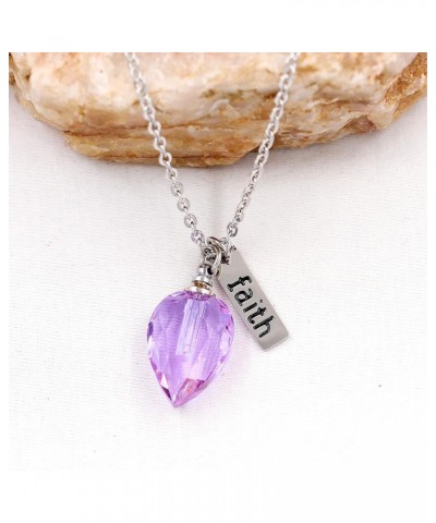 Keepsake Cremation Urn Ash Necklace Faith Pendant Mustard Seed in Teardrop-Shaped Openable Bottle Y796 Purple $6.72 Necklaces