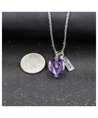 Keepsake Cremation Urn Ash Necklace Faith Pendant Mustard Seed in Teardrop-Shaped Openable Bottle Y796 Purple $6.72 Necklaces