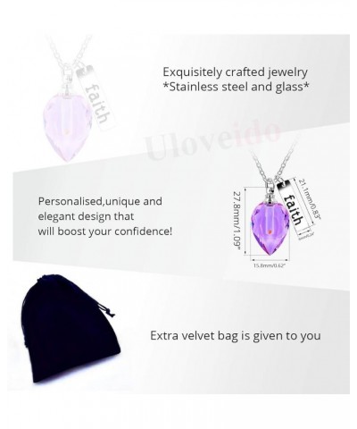 Keepsake Cremation Urn Ash Necklace Faith Pendant Mustard Seed in Teardrop-Shaped Openable Bottle Y796 Purple $6.72 Necklaces