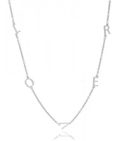 Sterling Silver Personalized Mini Letter Initials Necklace Silver - Initials (5) $22.87 Necklaces