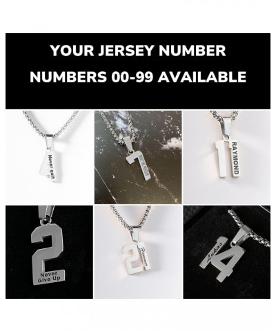 Custom Engraved Number Necklace - Personalized Stainless Steel Sports Chains 14 $35.74 Necklaces