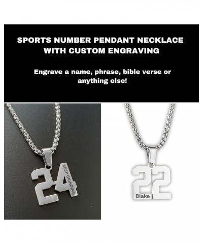 Custom Engraved Number Necklace - Personalized Stainless Steel Sports Chains 14 $35.74 Necklaces