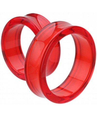 Supersize Basic Acrylic Double Flared Ear Gauge Tunnel Plug 1-3/4" (44mm), Red $13.50 Body Jewelry