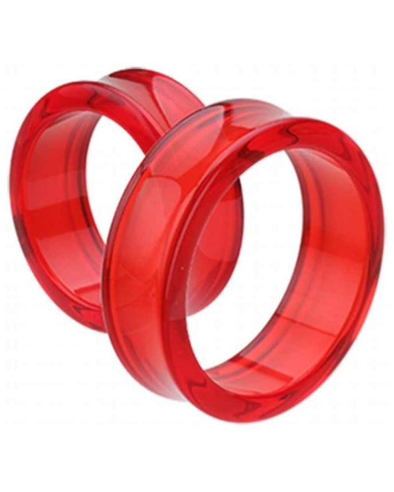 Supersize Basic Acrylic Double Flared Ear Gauge Tunnel Plug 1-3/4" (44mm), Red $13.50 Body Jewelry