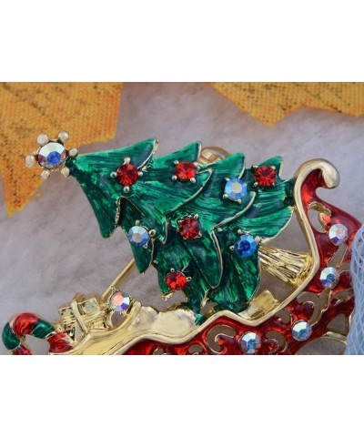 Silvery Tone Green Rhinestones Holiday Christmas Tree Star Brooch Pin Multicolor 2 $11.60 Brooches & Pins