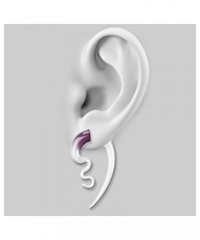 2PC Glass Ear Tapers Plugs 4G-14mm Handmade Hanger Gauges Piercing Jewelry Set 4G (5mm), Purple White $10.82 Body Jewelry