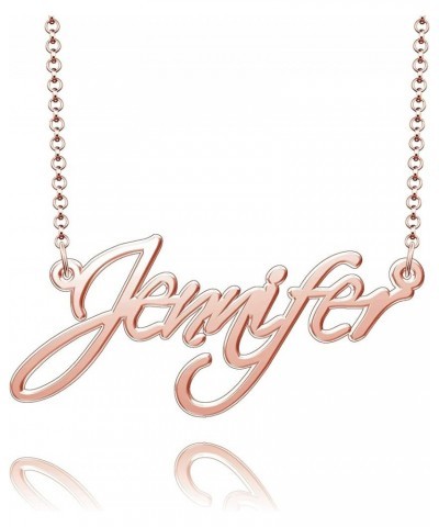 Custom Cursive Name Necklace Personalized Gift for Women Rose Gold Plated Nameplate Jennifer $17.39 Necklaces