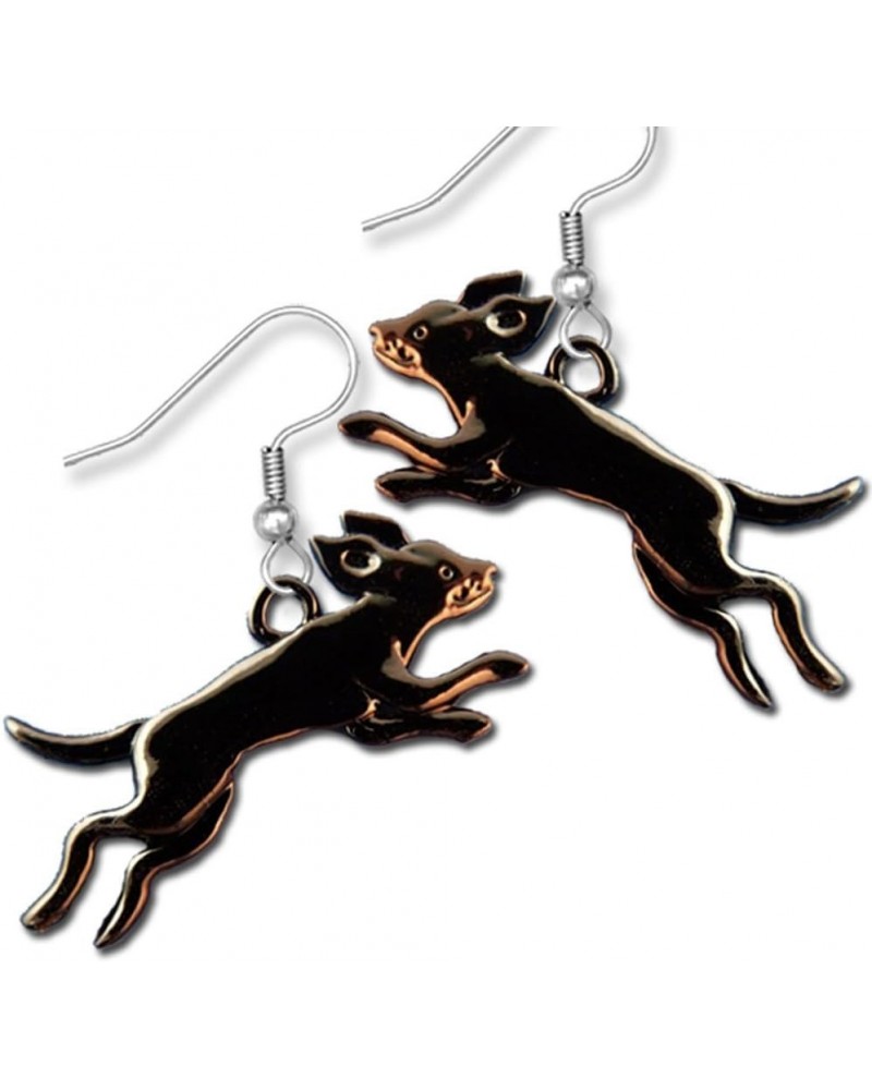 Enamel Black Lab Dock Dog Earrings $21.56 Earrings